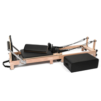 Premium Eichenholz Pilates Reformer Faltbare Pilates-Maschine mit Verstellbarem Griff für Studio und Heimfitness - Tragbares Gesundheitsgerät