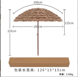 2023 Promotion New Straw Artificial Thatch Roof Hawaii Cheap Beach Umbrella Outdoor Living Camping Bar Umbrella