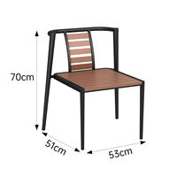 Ensemble de table et de chaises de restaurant moderne en bois massif écologique durable pour usage commercial, restaurant et barbecue