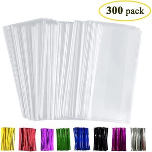 300 <b>Pack</b> 4x9 Inch Plastic Side Gusset <b>Bags</b> Clear Disposable Cookie Pastry Gift <b>Bags</b> For Party Treats - Product Image 2
