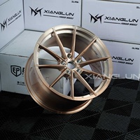 Nouvelles jantes en alliage d'aluminium forgé 6061-T6 de 17 à 24 pouces, finition brossée champagne, à rayons en Y de 25 mm pour Audi