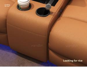 Bộ ghế <span class=keywords><strong>sofa</strong></span> điện chỉnh ngả cao cấp bằng da OEM, ghế xem phim cao cấp, có thể tùy chỉnh với ngăn chứa USB, ghế <span class=keywords><strong>sofa</strong></span> thư giãn kiểu rạp chiếu phim - Product Image 2