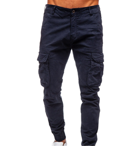 กางเกงคาร์โก้ผู้ชายสไตล์วินเทจลำลอง ขากว้าง ผ้าวอร์สเตด ป้องกันขนร่วง เอวกลาง ระบายอากาศได้ดี น้ำหนักเบา ผลิตจากโพลีเอสเตอร์/คอตตอน มีเชือกผูก - Product Image 2