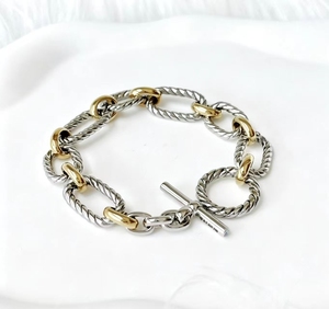 Pulsera de Plata 925 con Baño de Oro y Dijes Pequeños en Forma de X de <span class=keywords><strong>David</strong></span> Yarmans, Joyería de Latón con Baño de Plata y Oro, Pulseras de Moda - Product Image 3
