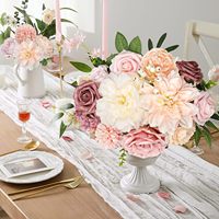 Tiges de fleurs artificielles en soie rose mélangées faites à la main pour bouquet de mariage DIY, baby shower, Saint-Valentin, arrangement floral moderne