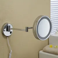 확장형 벽 마운트 미러 크롬 프레임 접이식 호텔 미러 led 욕실 거울