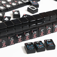 Stock disponible – Kit de Mahjong américain en mélamine noire brillante, 166 tuiles, durables pour jeu familial et loisirs en intérieur