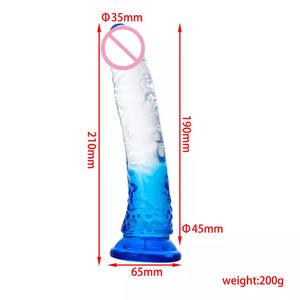 Dildo en cristal réaliste à double couleur avec ventouse - Product Image 5