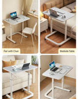 Bureau d'étude portable et durable en bois pour enfants - Bureau d'écriture multifonctionnel à placer près du canapé, assemblé et pliable