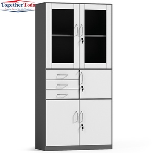 Armoire de classement métallique verrouillable au design moderne avec 3 tiroirs et coffre-fort pour bureau, atelier et entrepôt (vente en gros) - Product Image 4