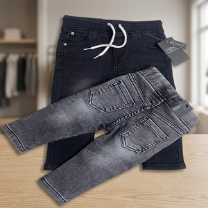 Lot de stock super économique de jeans en denim pour garçons, coupe droite, légers, décontractés, en Spandex/Coton, taille mi-haute, grande taille, résistants à la décoloration - Product Image 3
