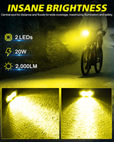Feux antibrouillard combinés 20W 12V pour moto et vélo électrique - Barre lumineuse LED stylée pour vélo électrique et moto tout-terrain avec ajustement universel