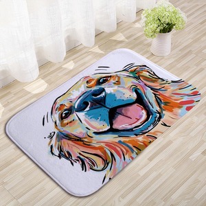 Tapis de sol en flanelle à motif de chien, rectangulaire, antidérapant, absorbant, pour la maison - Product Image 4