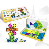 Bloques de Construcción Magnéticos Creativos DIY para Niños, Juego de Bloques de Construcción Magnéticos Montessori STEM, Juguetes Educativos Geométricos de Plástico para Niños