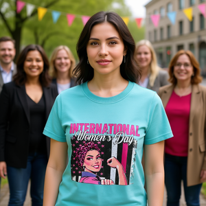 T-Shirt da Donna Comfort Colors, Girocollo, Manica Corta, 100% Cotone, Design Stampato Ispirazionale per la Giornata Internazionale della Donna - Product Image 2