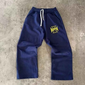 Track Jogger Stacked Pant Custom Heavyweight 500 GSM Fleece Cotton Print Logo Wide Leg <strong>Baggy</strong> Sweat <strong>Trouser</strong> Flared Sweatpants <strong>Men</strong> - Product Image 5