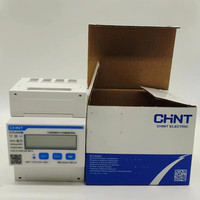 CHINT DTSU666 50HZ 400imp/kwh 3*220/380V 0.25-0.5(80)A/5(80)A Meteran Energi Elektronik Tiga Fasa Empat Kawat Tipe Rel Pandu