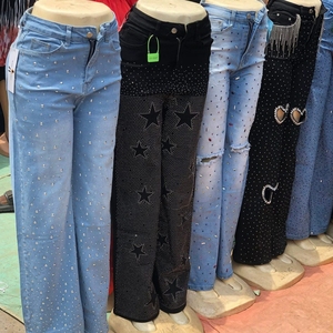 Jeans a Zampa d'Elefante <span class=keywords><strong>Bianchi</strong></span> con Stampa Leopardata da Donna, Vita Alta, <span class=keywords><strong>Pantaloni</strong></span> in Denim Casual per Feste - Product Image 6