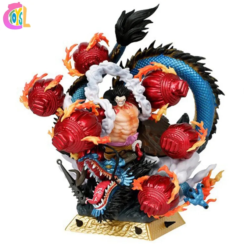 26cm PVC anime One Pieced GK cuarto engranaje Luffy Kaido Dragon Fighting Estatua figura de acción Resina Artesanía Juguetes Decoración