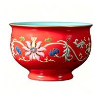 Tasse Maîtresse en Porcelaine Rouge de Chine de Qualité Supérieure, Style Émail Exquis, Motif Floral, Tasse à Thé Traditionnelle Chinoise Gongfu, Sûre pour les Aliments, Cadeaux