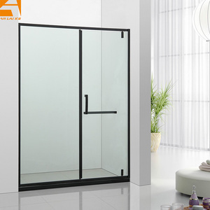 Hiện đại Matte Đen Phòng tắm kính tắm Màn hình 8mm Tempered Kính tắm phân vùng Swing cửa KF-2308C - Product Image 2