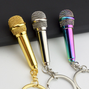 Porte-clés microphone en alliage de zinc, mini-figurine de souvenirs de spectacle, cadeau gravé pour programme de performance, vente en gros transfrontalière - Product Image 5