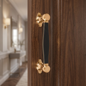 Poignée de porte décorative en laiton de haute qualité, dorée et noire, quincaillerie durable pour cuisine, armoire, salle de bain, salon, maison, bureau - Product Image 5