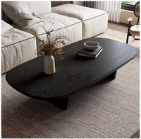 Table basse carrée en bois noir minimaliste style Wabi-sabi pour salon, hôtel, villa, appartement, table d'appoint de canapé, meubles