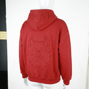Felpa con Cappuccio in Cotone Pesante con Testa di <span class=keywords><strong>Lupo</strong></span> in Rilievo, Giacca Oversize con Zip per l'Inverno - Product Image 1