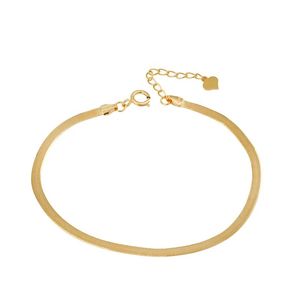 Xinfly - Pulsera de Cadena de Hueso de Serpiente Ajustable, Ancha y Plana, de Oro Real de 18 Quilates, AU750, para Mujer - Product Image 1