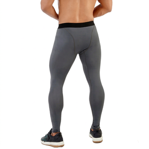 <b>Mens</b> Sport Leggings Custom Logo Compression Tights Factory Wholesale Breathable Athletic <b>Base</b> <b>Layer</b> Pants Importer Choice - Product Image 5