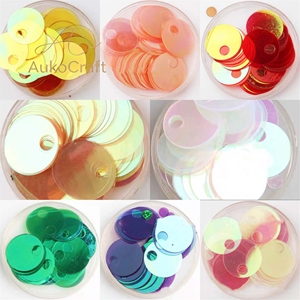 Paillettes en PVC décoratives pour tricot, 20 mm, à grand trou, rondes et plates, pour costumes et robes, en vrac, pour bricolage - Product Image 5
