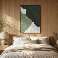 Peinture à l'huile en relief 3D faite à la main, abstraite, géométrique, paysage texturé en relief 3D, tableaux sur toile pour la décoration murale de la maison