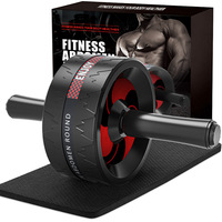 Rouleau abdominal de fitness avec genouillère en EVA, largeur 76 mm, en TPR surmoulé, pour l'entraînement de la force du tronc, idéal pour la maison et la salle de sport