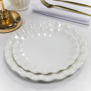 Assiettes Rondes Blanches Incassables en Mélamine Dure de 7/8/9/10 Pouces, Motif Fleur, Personnalisables, pour <span class=keywords><strong>Dîner</strong></span> Chinois - Product Image 2