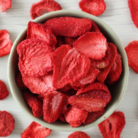 Tranches de fraises lyophilisées sans sucre en gros