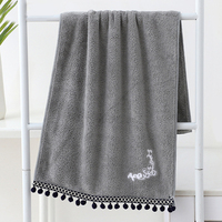 Serviette de bain carrée en polaire corail extra large, douce et moelleuse, avec franges, pour salle de bain et spa