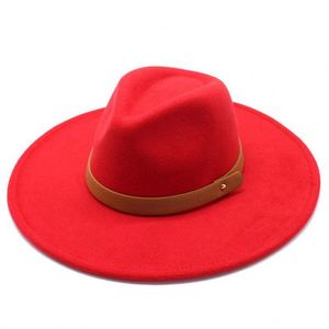 Wholesale Unisex Felt Fedora <b>Hats</b> 9.5 cm Wide Brim Vintage Men and Women Fedora Felt <b>Hat</b> With <b>Band</b> Decoration - Product Image 6