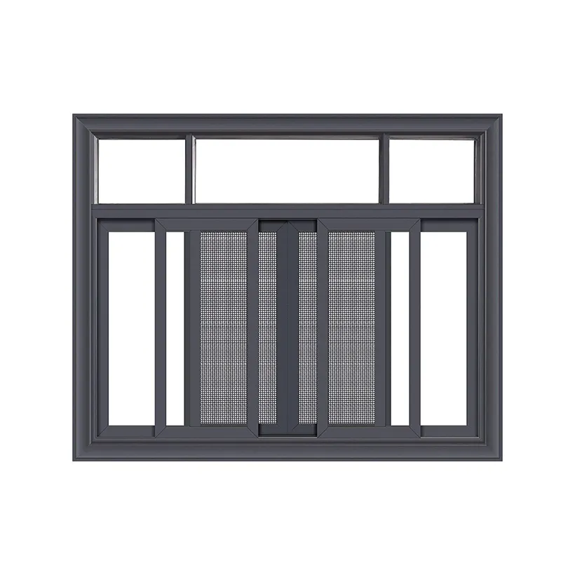 Harga Murah jendela geser Aluminium tanpa bingkai dengan kisi keamanan jaring tahan Maling