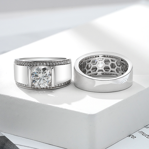 925 vendu bague en argent Sterling 1CT 2CT DEF VVS Moissanite hommes bijoux Moissanite bague en argent Sterling 925 - Product Image 2