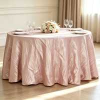 Nappe Ronde en Polyester Froissé Style Minimaliste Moderne, Douce et Durable, Idéale pour Hôtels, Mariages, Banquets, Anniversaires et Décoration d'Événements