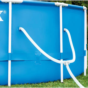 <span class=keywords><strong>Piscine</strong></span> hors sol <span class=keywords><strong>ronde</strong></span> <span class=keywords><strong>INTEX</strong></span> 28242 457*122CM avec pompe 14 pieds X 48 pouces, cadre en métal bleu pour la famille - Product Image 4