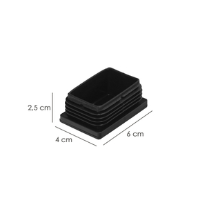 Tappo Terminale Rettangolare in Plastica per Interni Nero. 60x40 mm. Confezione da 100 Unità. - Product Image 2