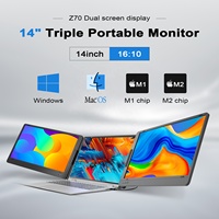 Moniteur portable 14 pouces FHD IPS triple moniteur ordinateur portable avec ordinateur portable double écran Type-C