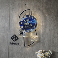 Horloge murale moderne personnalisée pour salon, 70x37 cm, avec lumière LED nocturne, décoration de maison, livraison rapide DDP WEEE