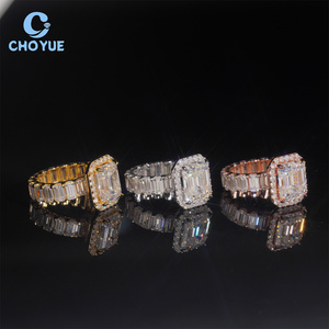 Iced Out Fine Jewelry Pass Diamond Tester VVS Moissanite Diamond GRA Certificated Hip Hop Sterling <b>Silver</b> 925 <b>Ring</b> for <b>Men</b> - Product Image 2