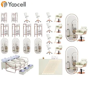 Yoocell New arrival white & rose gold Special design Multifunctional furniture for hair salon and beauty spa