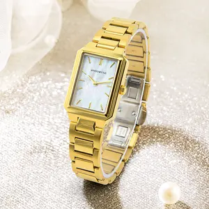Fashion Elegant 5 ATM Waterproof Montres Square Ladies Girl Custom Quartz Watch Bracelet Simple Gold Luxury Women Watches