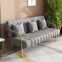 Canapé en Tissu Nordique Luxe Moderne Salon Chambre Simple Velours Cadre en Fer