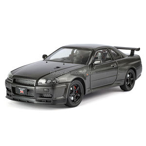 1/24 шкала для Nissan Skyline GTR R34, Коллекционная модель автомобиля из металлического сплава с функцией освещения и звука - Product Image 1